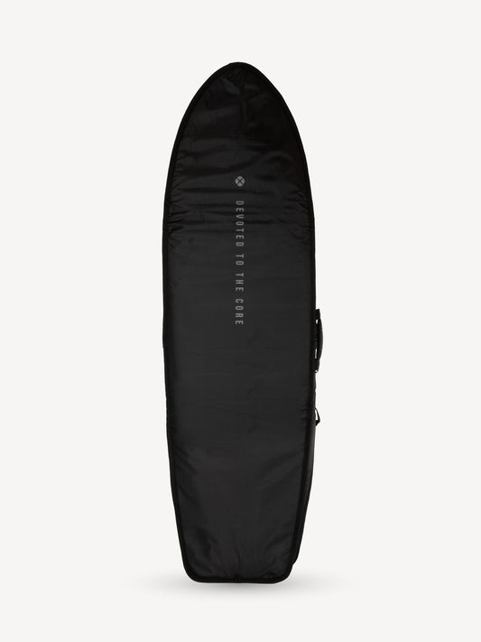 “Side view of Fish Day Boardbag with zipper and reinforced tail section”