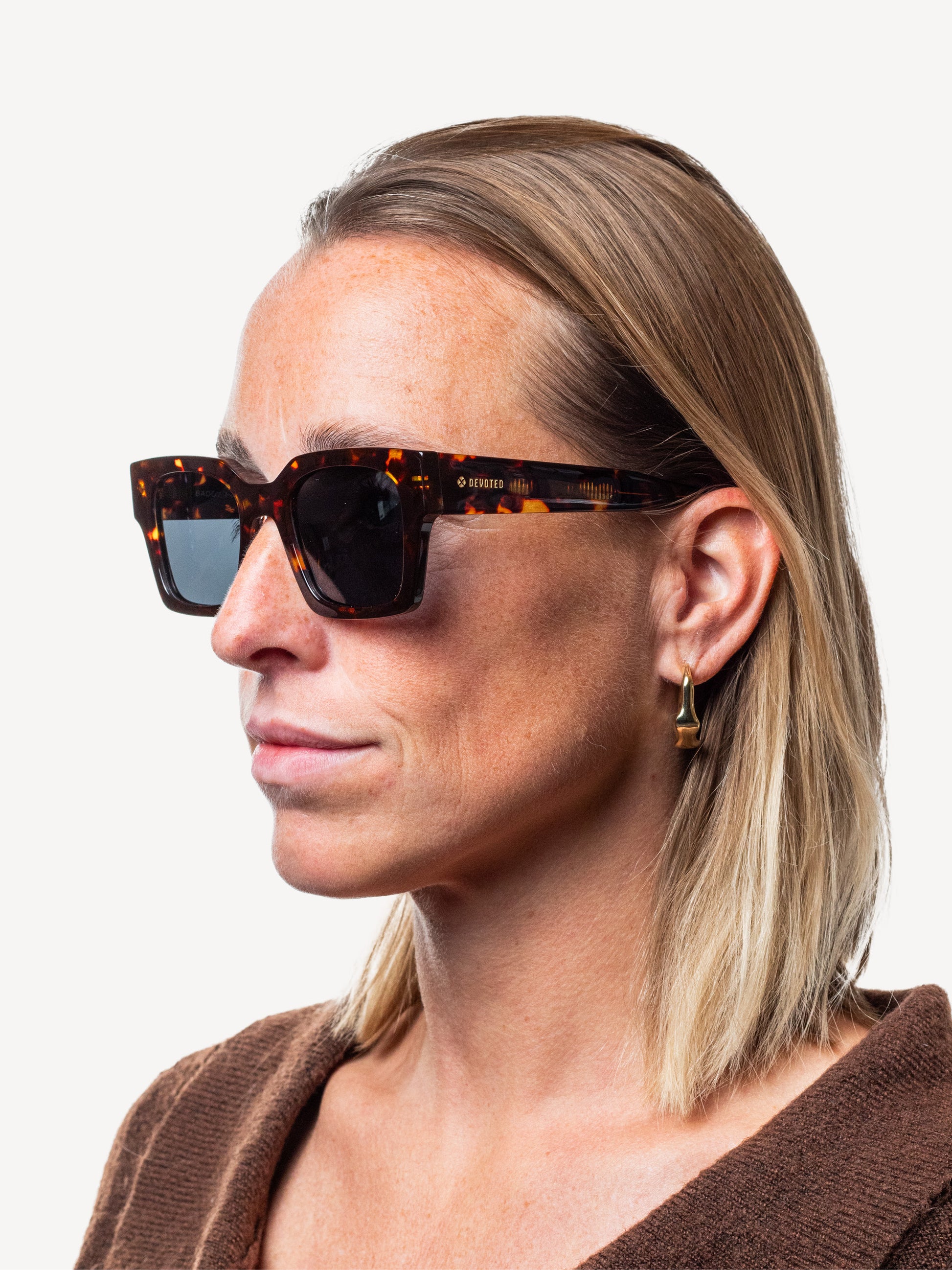 Baddy Polarized Sunglasses Brown Leopard