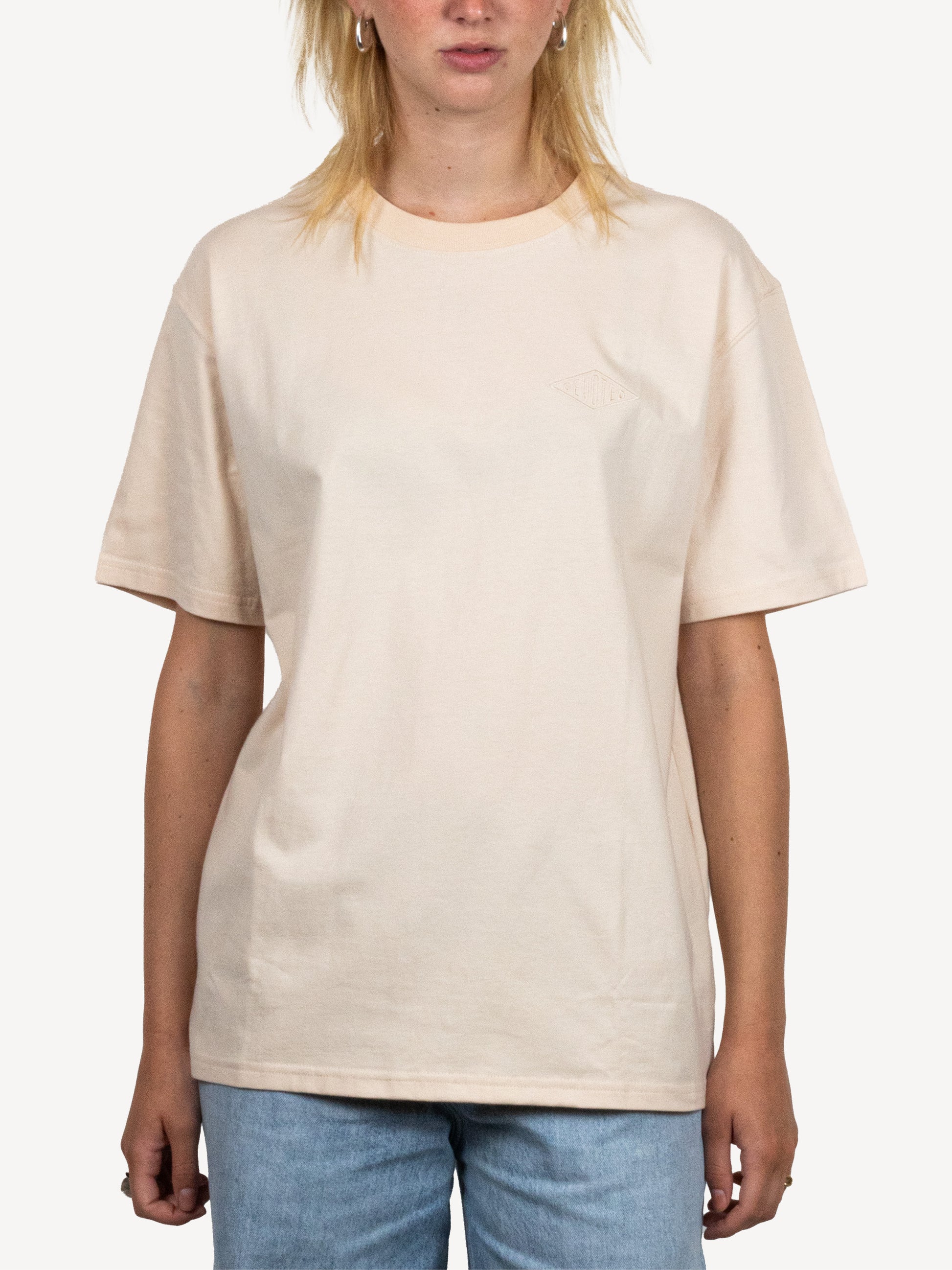 The Embroided Diamond Tee - Beige
