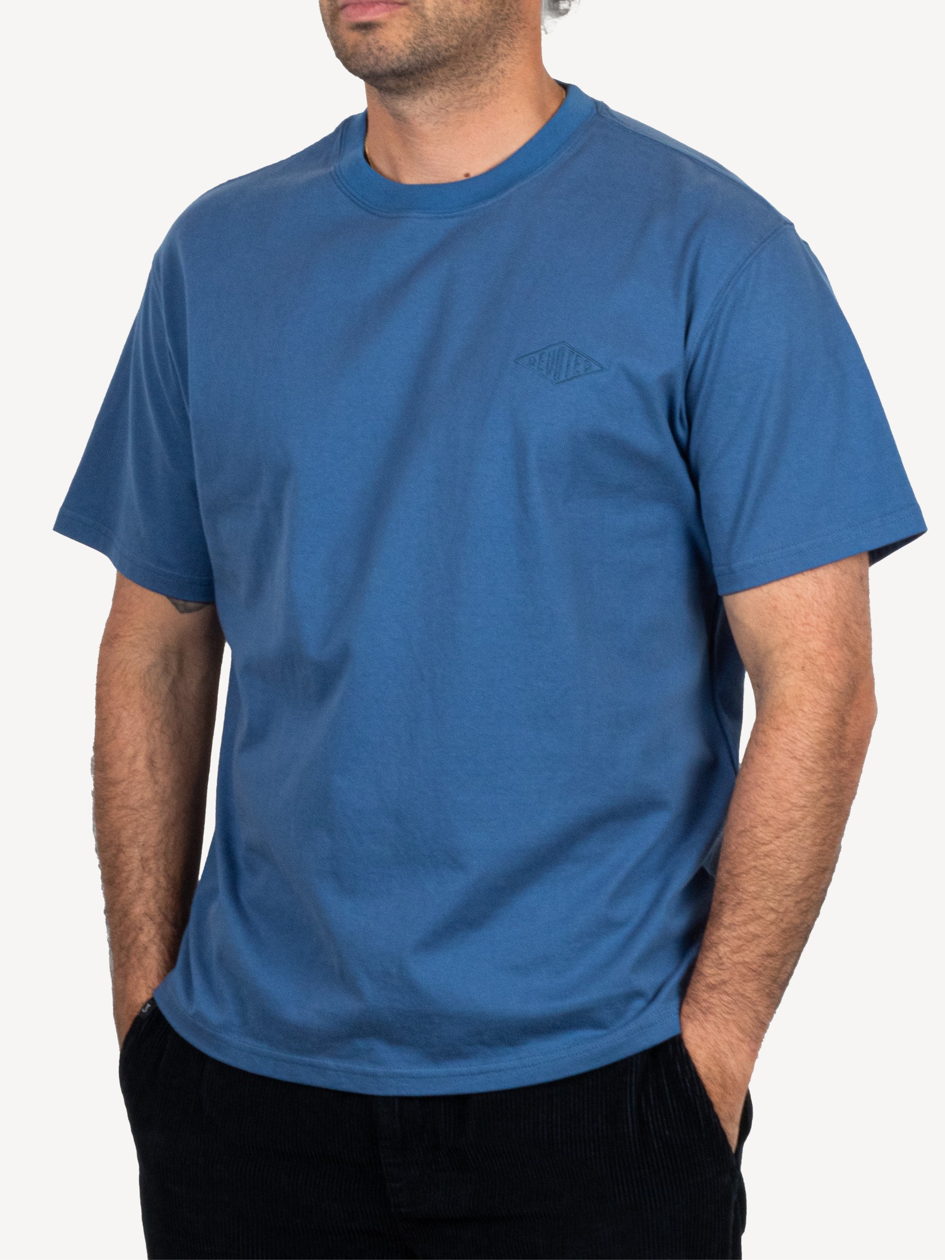 The Embroided Diamond Tee - Blue