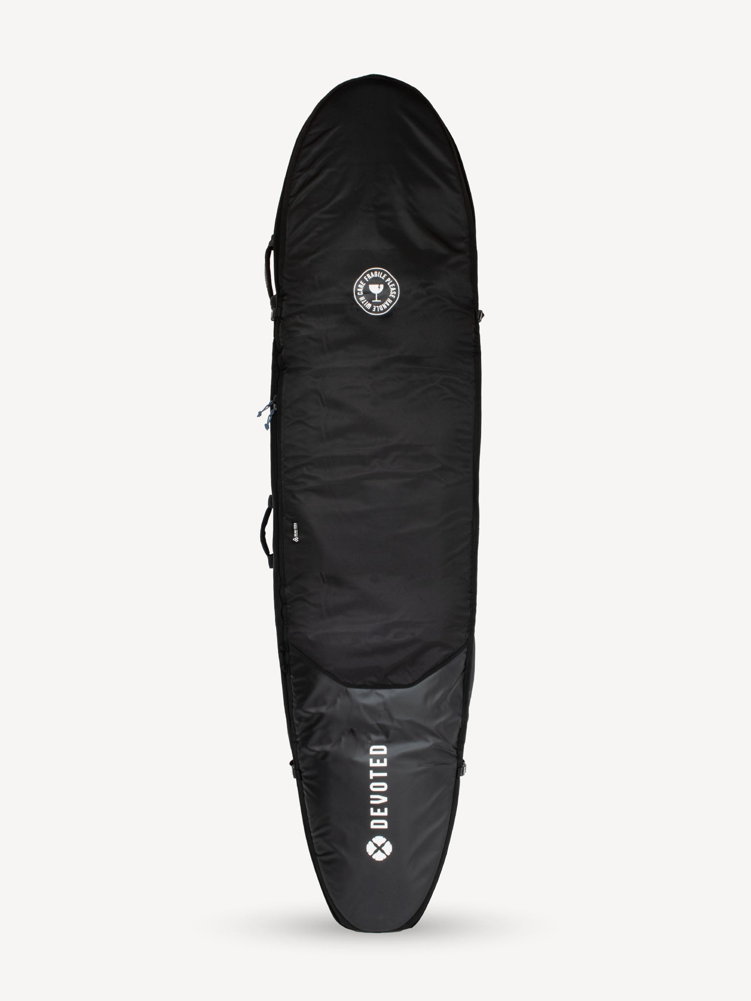 “Devoted Fish 10mm Quad Travel Boardbag product view showing compact, padded design for fish boards”
