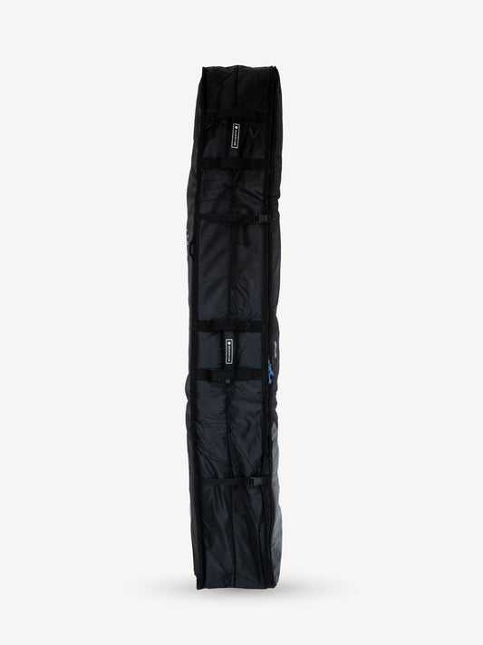 “Side view of Fish Quad Travel Boardbag with durable zip and tail protection”
