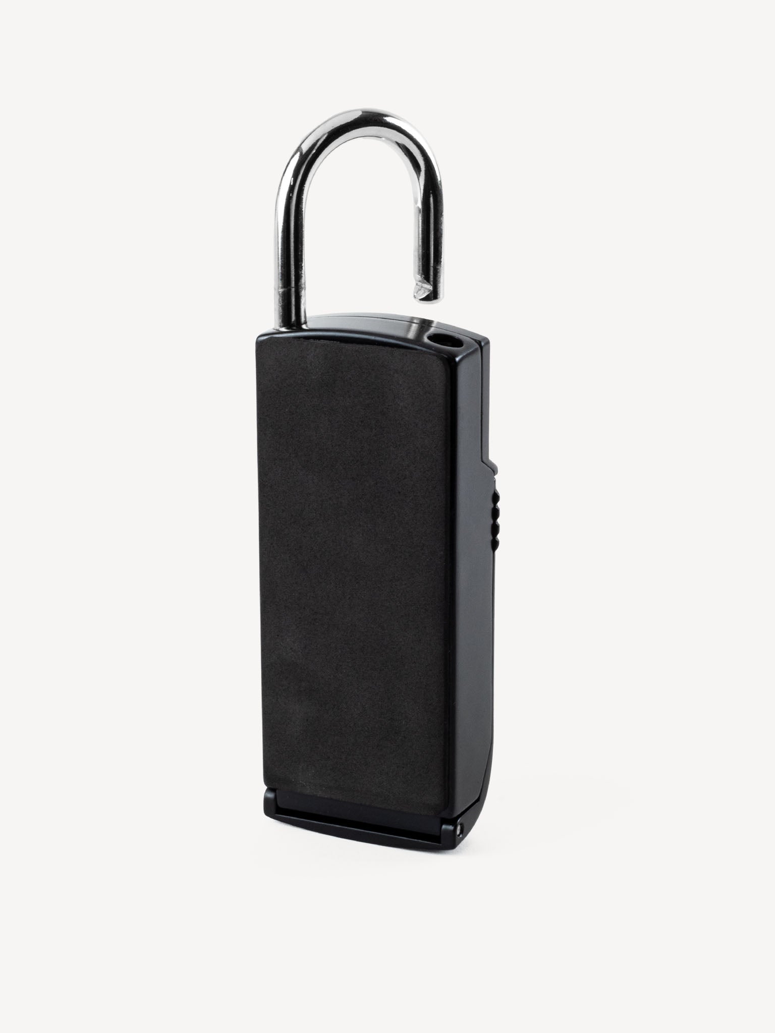 “Open key box showing secure interior storage compartment”
