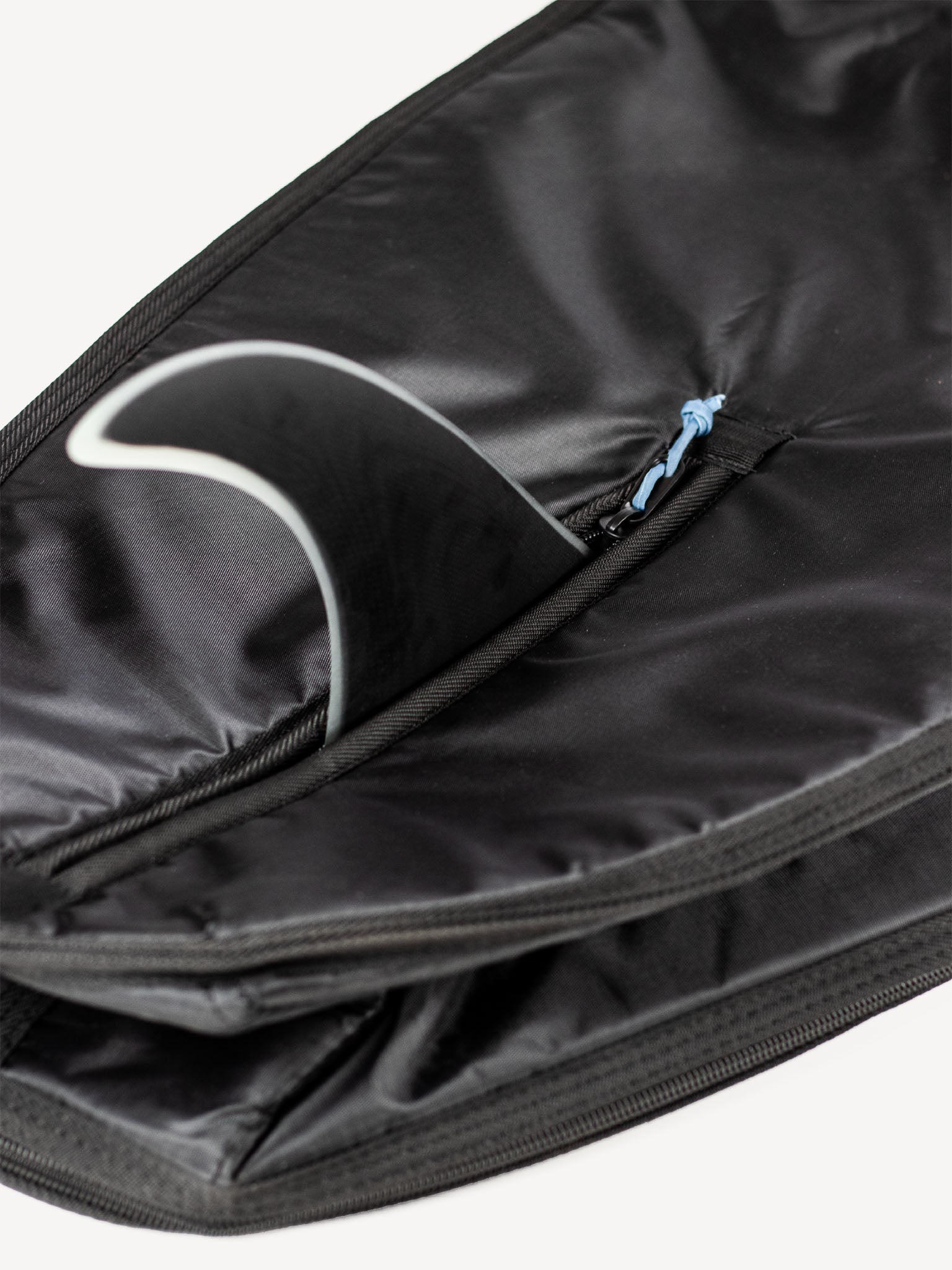 “Devoted branding on longboard day boardbag in product close-up”
